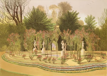 O jardim de rosas em Nuneham Courtney, perto de Oxford